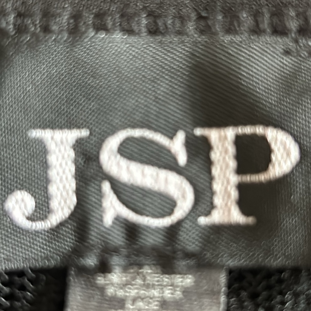JSP polyester/lace/nylon short jacket. 22”long from shoulder to hem; 19”sleeve. - Picture 5 of 6